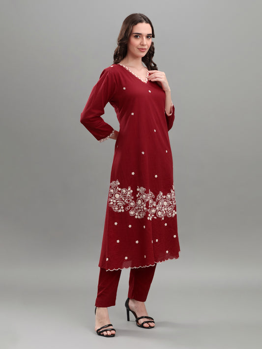 Maroon Crimson Royale Kurti