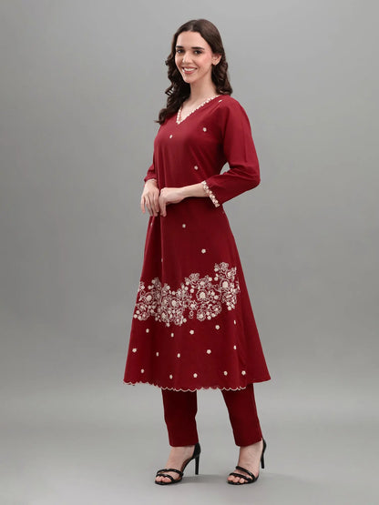 Maroon Crimson Royale Kurti