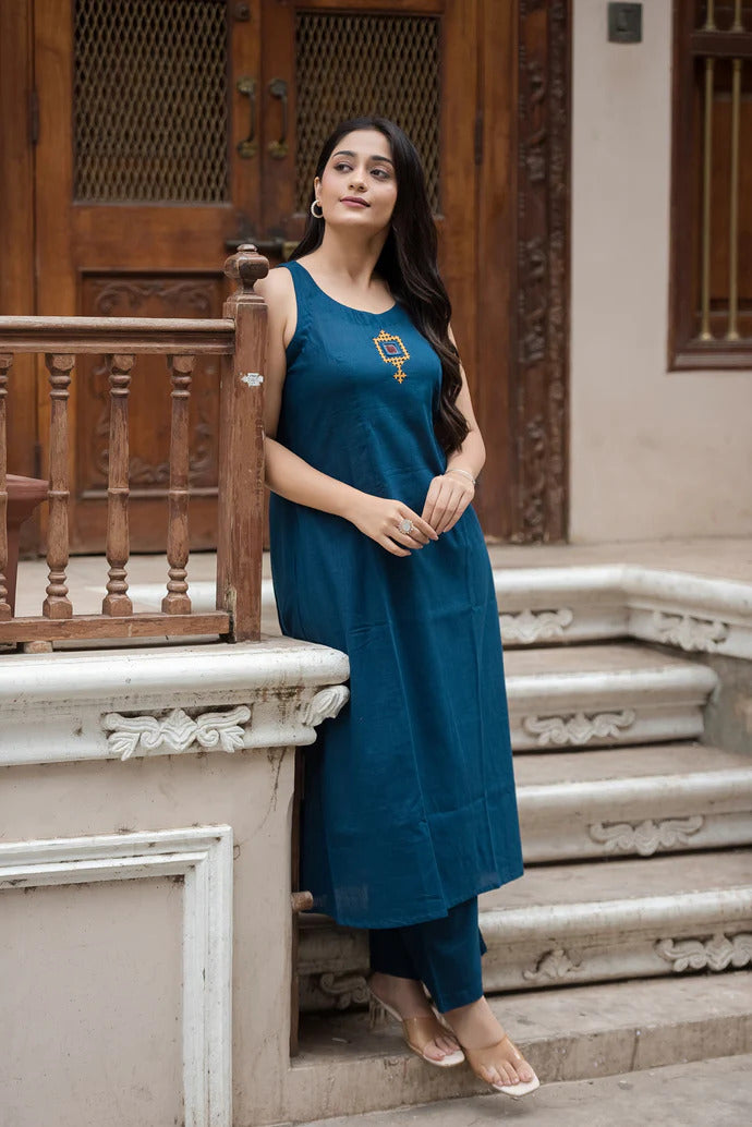 Yellow A-Line Top & Palazzo Set – Elegant Handcrafted Festive Co-ord | Laxurine Luxe Collection