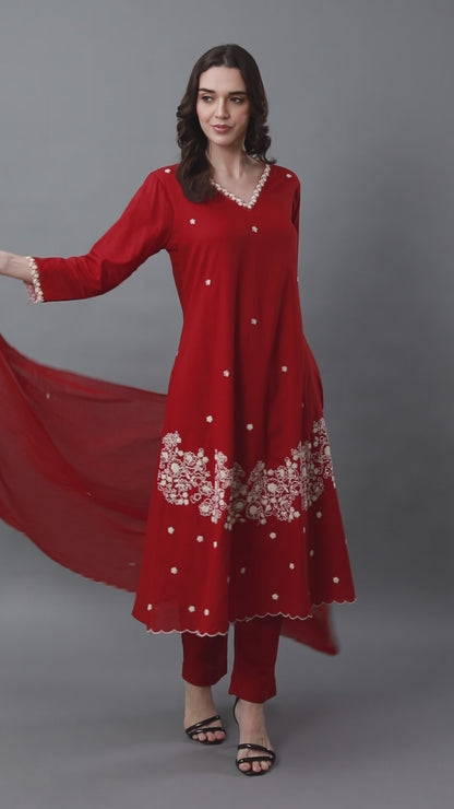 Maroon Crimson Royale Kurti