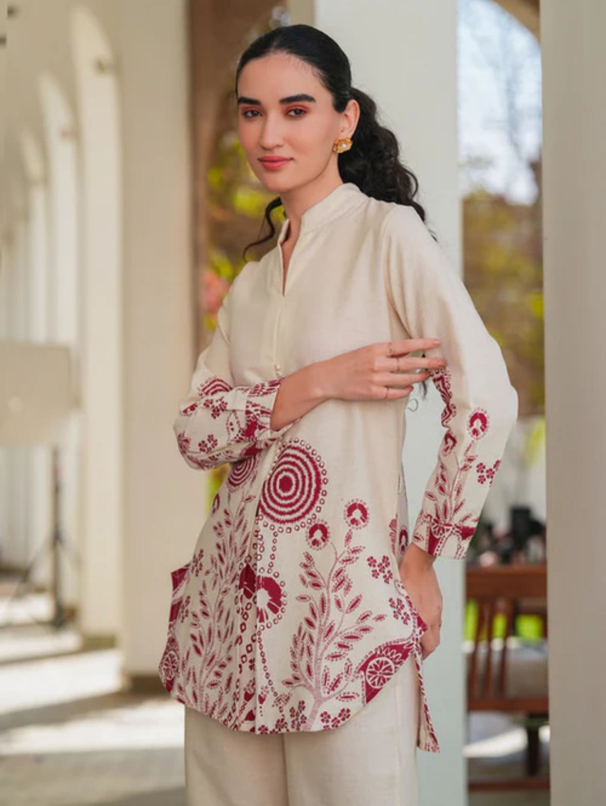 Ivory Rouge Floral Embroidered Co-ord Set