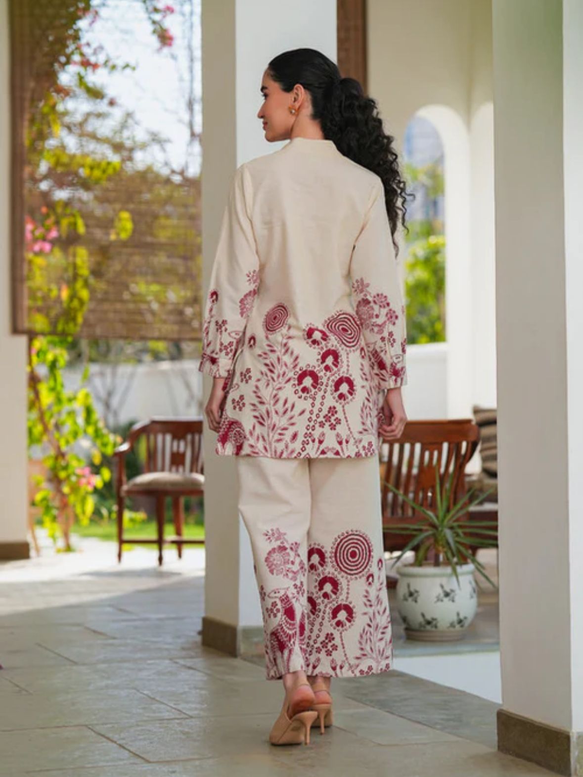 Ivory Rouge Floral Embroidered Co-ord Set